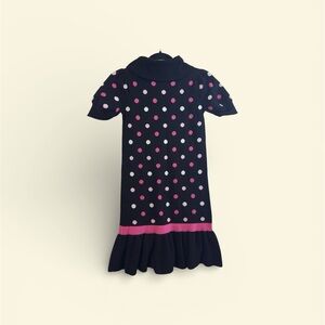 NWT, Gymboree Black Sweater Dress with Pink and White Polka Dots, Size 10